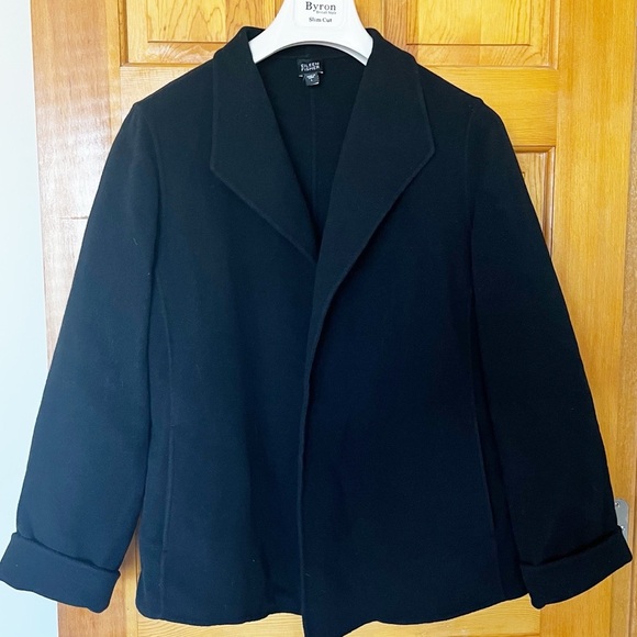 Eileen Fisher Jackets & Blazers - Eileen Fisher Black Jacket Blazer Sz L Wool Cashmere Luxury Minimalist Career